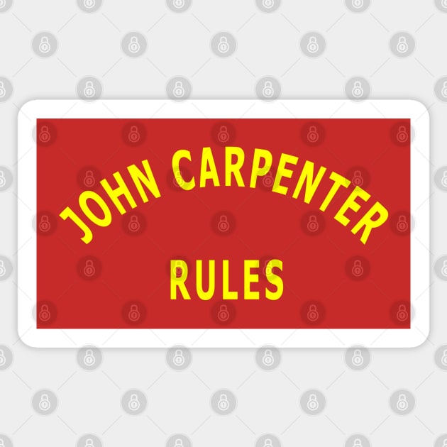 John Carpenter Rules Sticker by Lyvershop